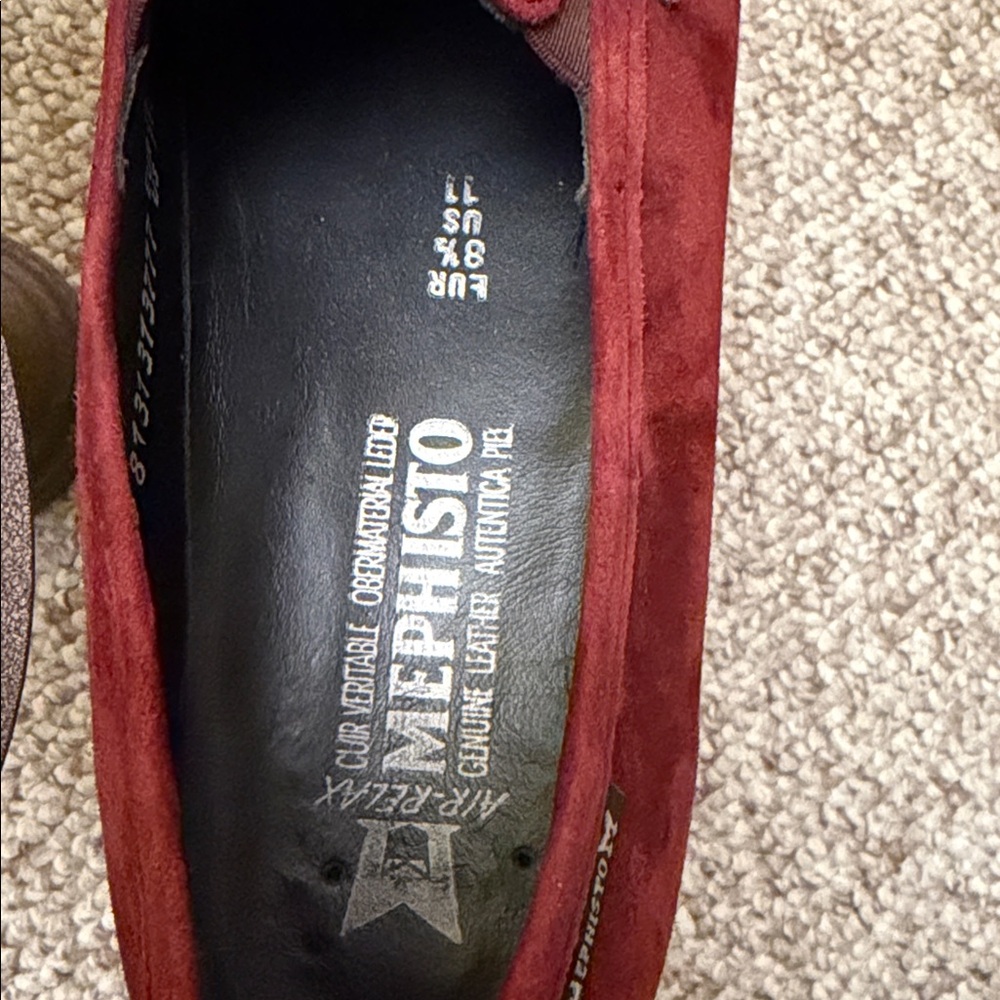 Mephisto Wine Red Suede Driving Loafers - Picture 5 of 6